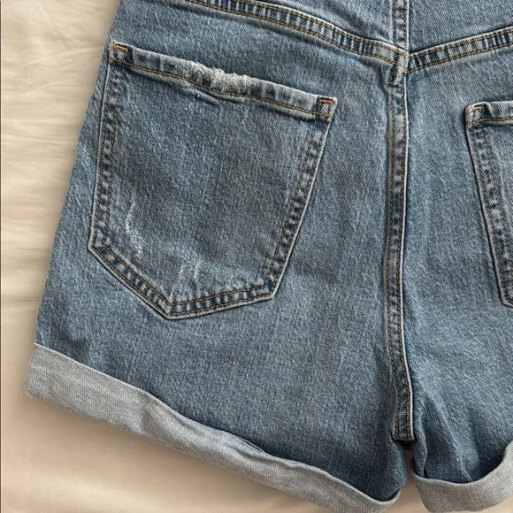 Daze Women's Blue Distressed Denim Shorts - Picture 5 of 6